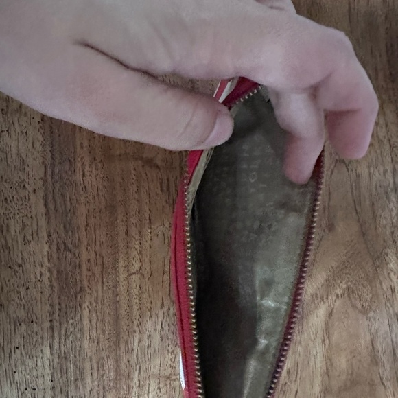 Kate Spade Red and White Chevron Clutch - Picture 3 of 4